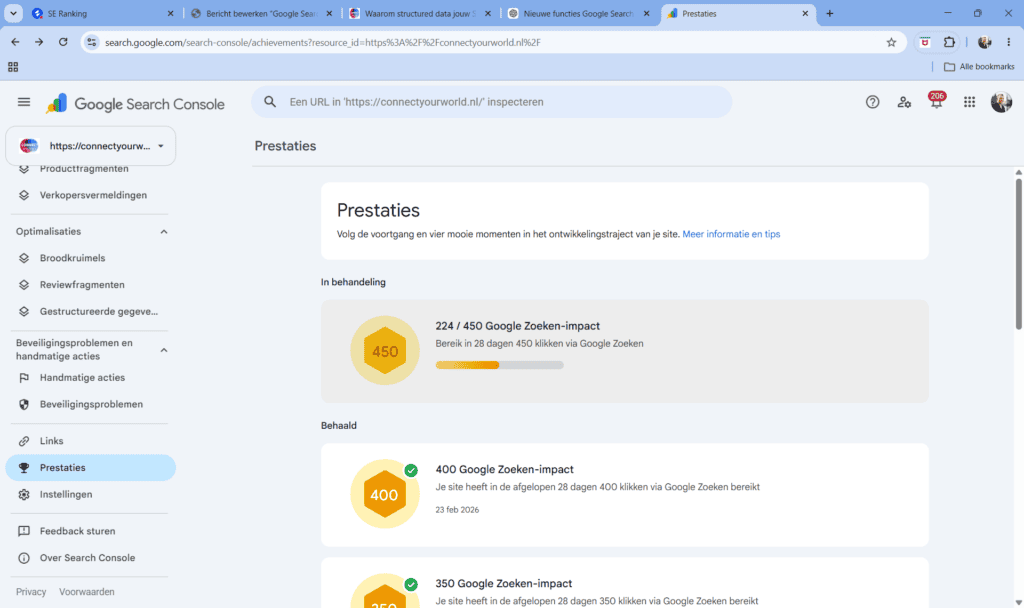 prestatierapport Google Search Console