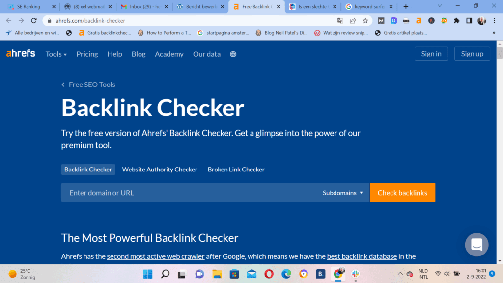 backlink checker Ahrefs, Gratis SEO tools, Free SEO tools