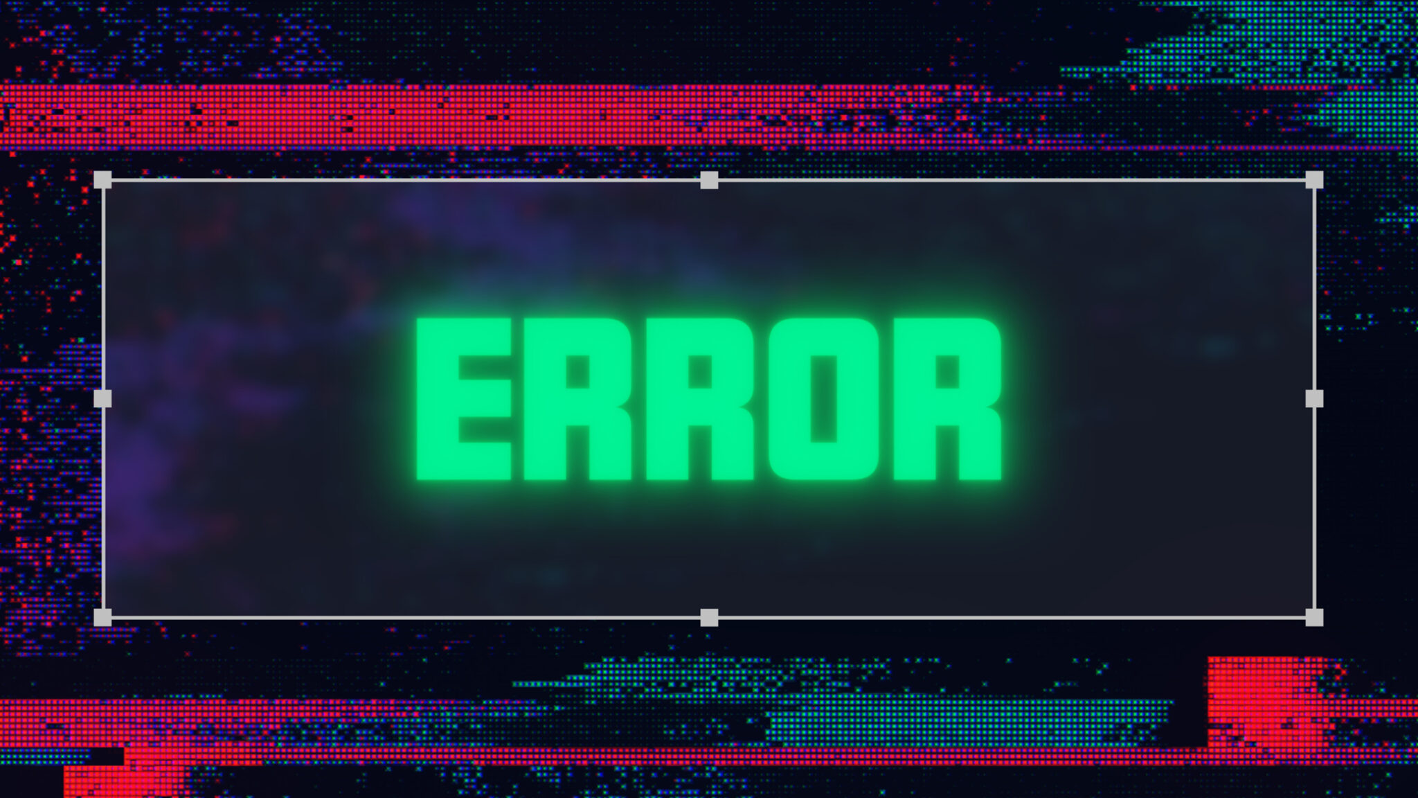 SEO fouten, het woord error in groene letters.