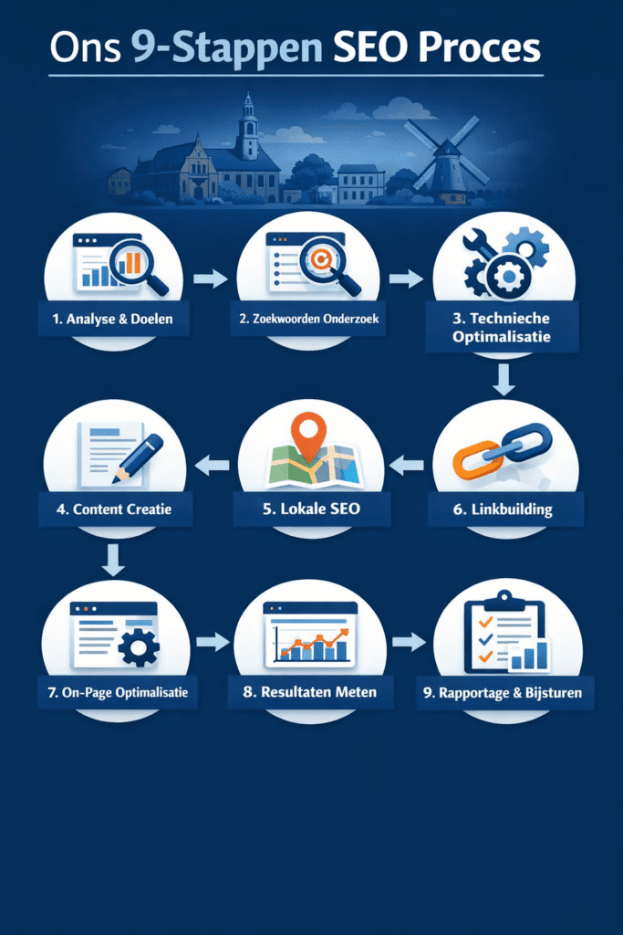 infographic seo proces in 9 stappen